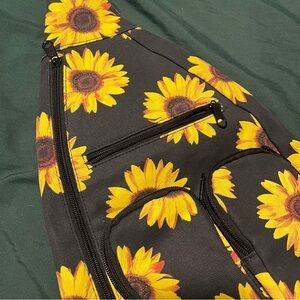 Sunflower Print Sling Bag
